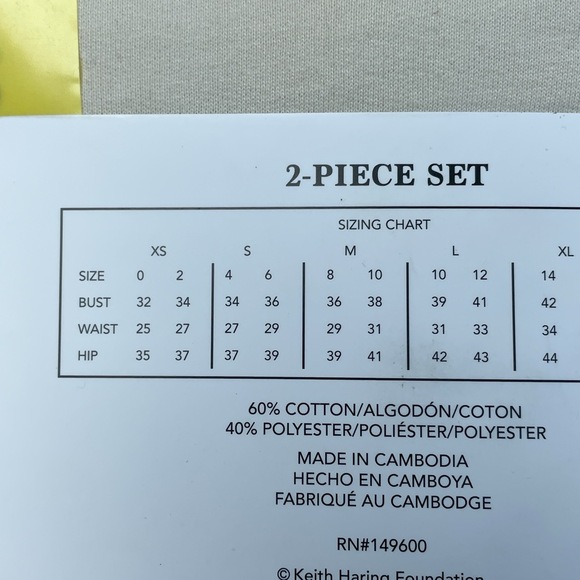 Keith Haring Women's S Lounge Set Tan e0705 - Picture 4 of 5